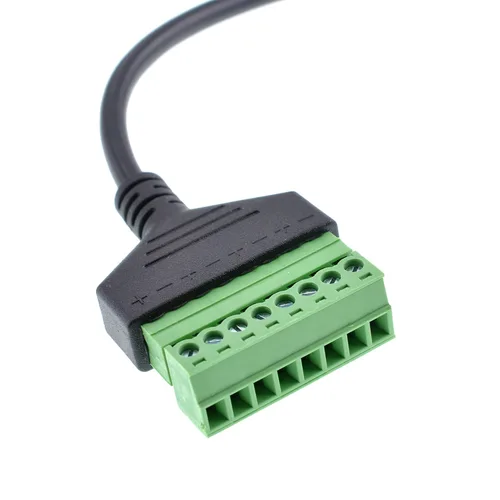 Vista 2 de 1pc compatible RJ45 tornillo terminal adaptador adaptador cable RJ45 8p8c macho Jack a 8 pines tornillo terminal Connecto 9.8 in