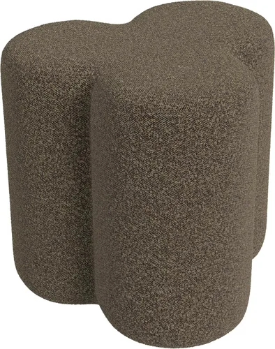 Vista 25 de HomePop Otomana redonda tapizada de piel sintética (sin tapa, solo asiento) HomePop Decoración para el hogar Pouf redondo para reposapiés – Piel