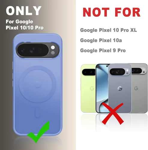 Vista 521 de Funda para Google Pixel 10 Pro XL, cubierta magnética mate, color negro Fit for MagSafe, Screen Protector included, Shockproof Military Grade