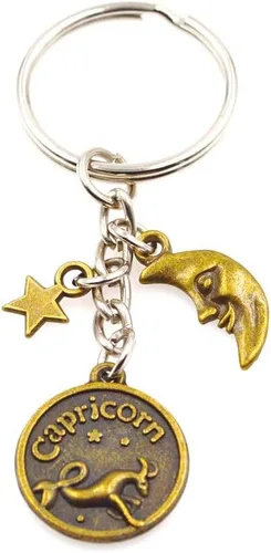 Vista 6 de It's All About...You! Bronze Zodiac Sign Moon & Star Keychain Horoscope Constellations Astrological 12 Signs