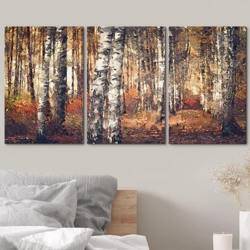 Vista 106 de wall26 Lienzo enmarcado para pared, juego de arte de acuarela pastel, paisaje rural, ilustraciones con formas abstractas, arte moderno, decorativo