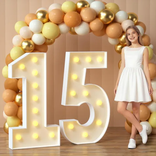 Vista 86 de imprsv Letras con luz para marquesina, letras de mosaico de 3 pies de alto con luz para decoración de baby shower, graduación, grandes