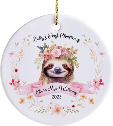 Vista 11 de Adorno personalizado para la primera Navidad del bebé 2023 para niña, adornos personalizados de la primera Navidad del bebé, regalos para bebé