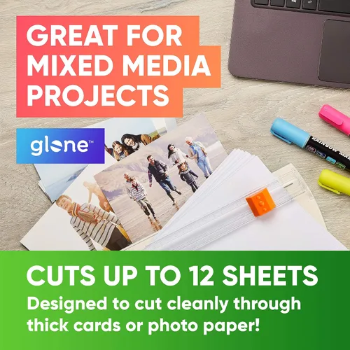 Vista 12 de Glone Recortadora de papel de 12 pulgadas, cortador de papel tamaño A4 con protección automática de seguridad para cupón, papel de manualidades
