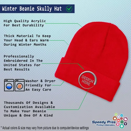 Vista 29 de Gorro de invierno para hombres y mujeres, gorro de acrílico con texto personalizado personalizado