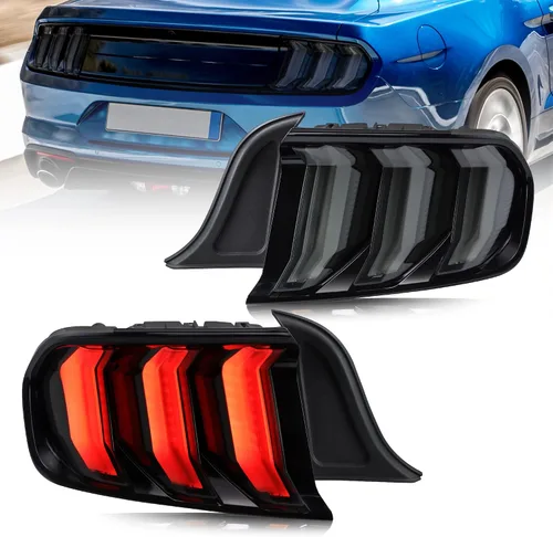 Vista 13 de Luces traseras LED VLAND Compatibles con Ford Mustang 2015-2020 con secuenciales (5 modos - lente roja)