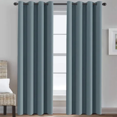 Vista 206 de Cortina opaca para puerta de armario, división de habitación, cortina de tratamiento de ventana para dormitorio, cortina de privacidad con Verde