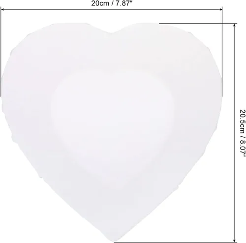 Vista 2 de PATIKIL Paquete de 4 paneles de madera con forma de corazón de 8 x 8 pulgadas, paneles de arte en blanco estirados para pintura acrílica, óleo