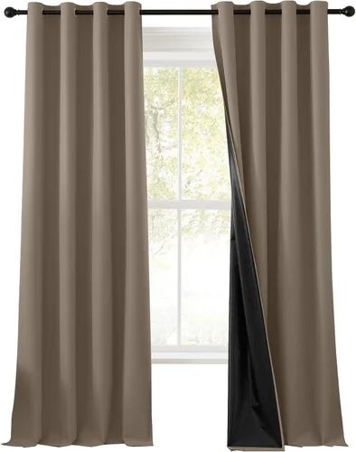 Vista 10 de RYB HOME Cortinas negras 100% opacas de 84 pulgadas de largo para dormitorio, sala de estar, cortinas de oscurecimiento de habitación para Negro