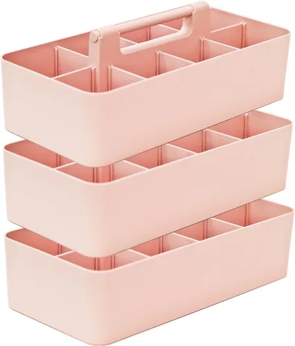 Vista 26 de Cesta grande portátil, divisores DIY, 8 compartimentos, organizador para suministros escolares, de oficina, para el hogar y negocios, cesta portátil