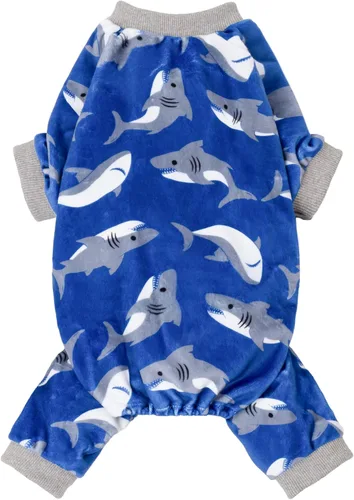 Vista 17 de Fitwarm Pijama de béisbol de forro polar para perro, ropa acogedora de invierno para perros pequeños, niños y niñas, mameluco divertido