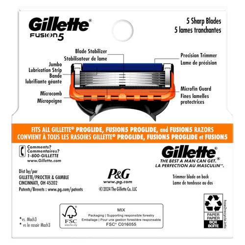 Vista 19 de Pack de 8 cartuchos para Gillette Fusion 5 Power