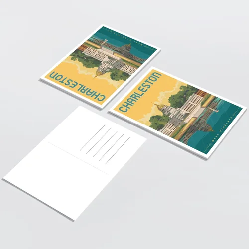 Vista 3 de gaeaverse Charleston - Postales de paisaje de la ciudad americana, postales vintage de 9 piezas/juego de tarjetas de felicitación de ciudades