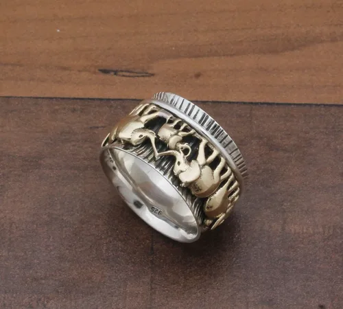 Vista 48 de Boho Spinner Ring, Mothers Day Gift, Silver 925 Women Ring, Sterling Silver 925 Ring, Fidget Spinner Ring,Women Silver Anxiety Ring