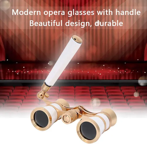 Vista 7 de Lentes binoculares de ópera para telescopio, 3 x 25, mini gafas de teatro portátiles con transporte, binoculares de teatro compacto con mango