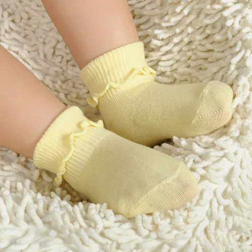 Vista 5 de 6 y 12 pares de calcetines de algodón con volantes para bebés y niños pequeños