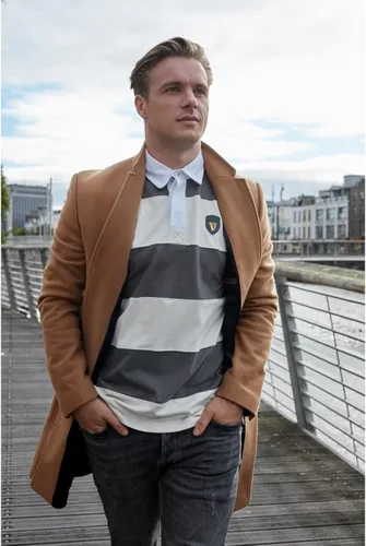 Vista 3 de Guinness - Camiseta de rugby de manga larga con diseño de estaño color crema