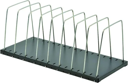 Vista 2 de MMF Industries STEELMASTER - Organizador de archivos de escritorio ajustable 8 compartimentos Divisores de alambre Negro Acabado resistente
