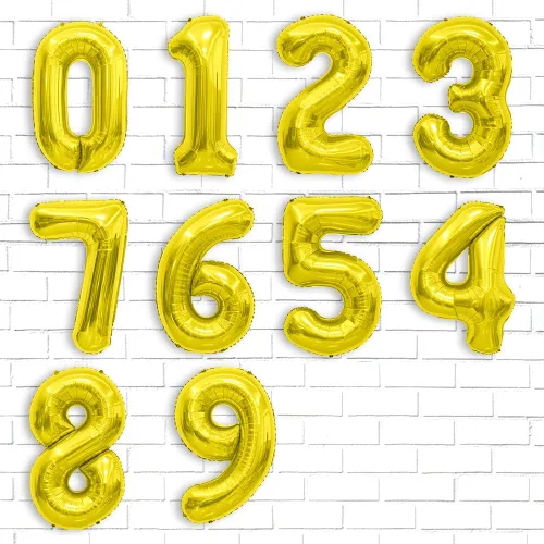 Vista 4 de Globo de números de 40 pulgadas, globos dorados del número 4, globos dorados de aluminio grandes de cumpleaños, fiesta de cumpleaños, graduación