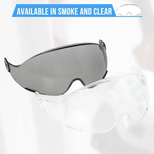 Vista 7 de AOLAMEGS Accesorios para casco duro, visera transparente, material de PC, casco de seguridad, reemplazo de gafas EN 166, aprobado lente
