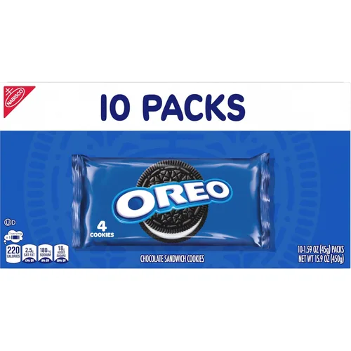 Vista 21 de OREO Galletas de sándwich de chocolate, 40 paquetes de aperitivos (4 galletas por paquete, 4 cajas)