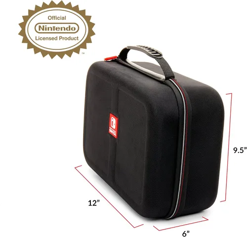Vista 7 de Nintendo Switch System Carrying Case Protective Deluxe Travel System Case Black Ballistic Nylon Exterior Official Nintendo Licensed Product