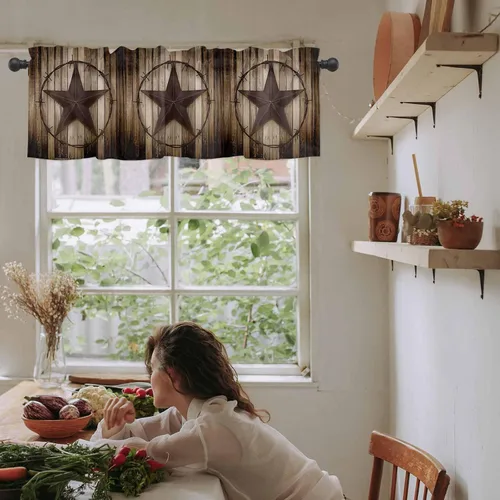 Vista 95 de Cenefa de cortina con lazo rojo de Navidad para ventanas, sala de estar, cocina, baño, granja, bolas de Navidad de acuarela con diseño de bayas