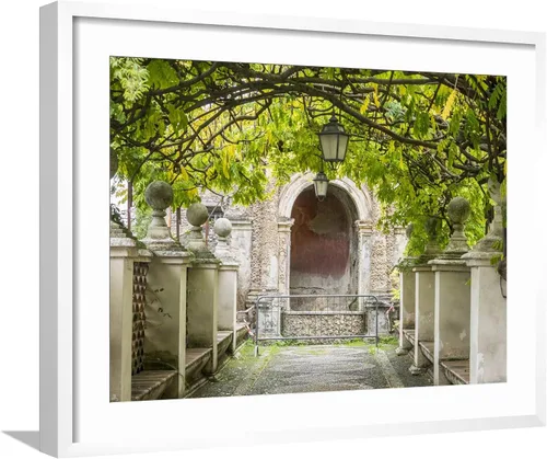 Vista 16 de ART.COM Impresión fotográfica de pared Italia, Lazio, Tivoli, Villa d'Este. Pasarela en los jardines de Villa d'Este. sobre marco negro por Julie