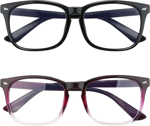 Vista 11 de Gafas con filtro de luz azul, paquete de 2 lentes de luz azul para hombre, anteojos de luz azul para mujer, anteojos con luz azul para fatiga ocular