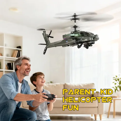 Vista 5 de XIKOTEC Helicóptero RC, Juguete de Helicóptero a Control Remoto para Niños, Principiantes y Adultos con Retención de Altitud, Giroscopio y Luz LED