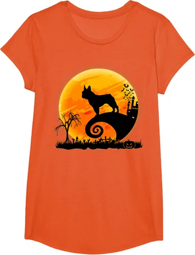 Vista 78 de Camiseta divertida de disfraz de Halloween para perro y luna de Bulldog francés, Negro, S