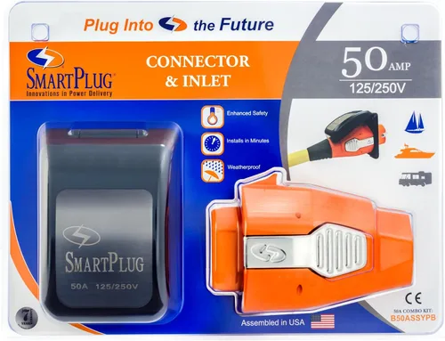Vista 5 de SmartPlug B50ASSYPB - Conector y entrada de alimentación de muelle de 50 amperios, resistente a la intemperie, para caravana, cámper y barco