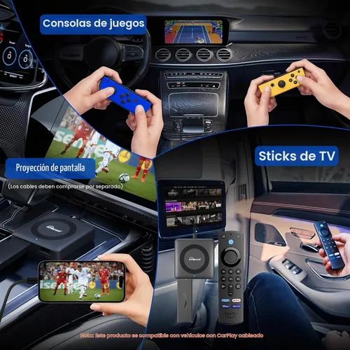 Vista 4 de OTTOCAST 4 en 1 Car TV Mate Max y adaptador inalámbrico Carplay/Android Auto Adaptador de coche HDMI, iPhone y Android, viendo películas