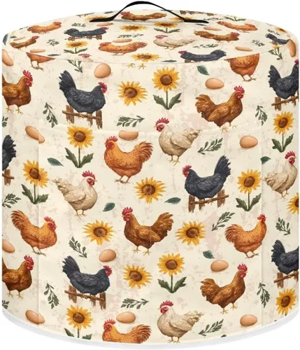 Vista 34 de Suobstales Cubierta antipolvo con estampado de girasol para olla instantánea de 6 cuartos de galón, diseño de nota musical, cubierta de olla a Nota
