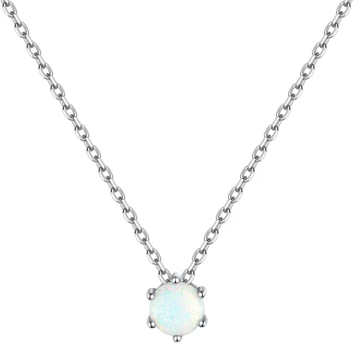 Vista 24 de ChicSilver Birthstone Necklace for Women 925 Sterling Silver Stone Necklace 925 Sterling Silver, Hypoallergenic for Sensitive Skin, 12-Months Zafiro