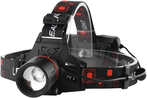 Vista 2 de Linterna de Cabeza de Caza Luz Roja Recargable, 1000 Lúmenes Luz LED Roja de Cabeza Zoomable Impermeable 3 Modos para Caza de Mapache, Jabalí