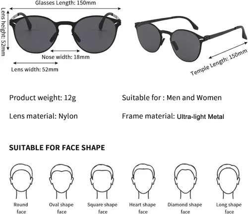 Vista 3 de Fullgren Gafas de sol polarizadas de polígono de gran tamaño para mujeres y hombres, persianas vintage UV400, clásicas grandes gafas de sol de metal