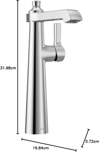 Vista 5 de Moen S6982 Flara - Grifo de baño con un solo orificio para lavabo, cromado