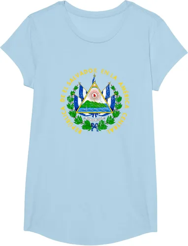 Vista 18 de Escudo de armas de El Salvador Salvadoran Distressed Design T-Shirt