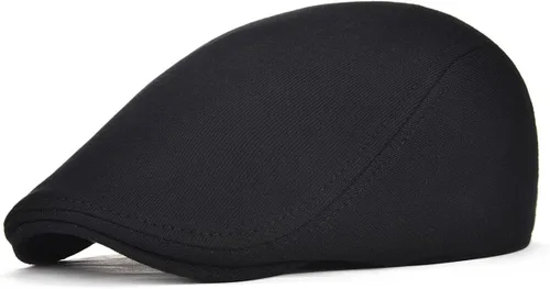 Vista 2 de FEINION Paquete de 2 gorras de algodón para hombre de Newsboy de ajuste suave
