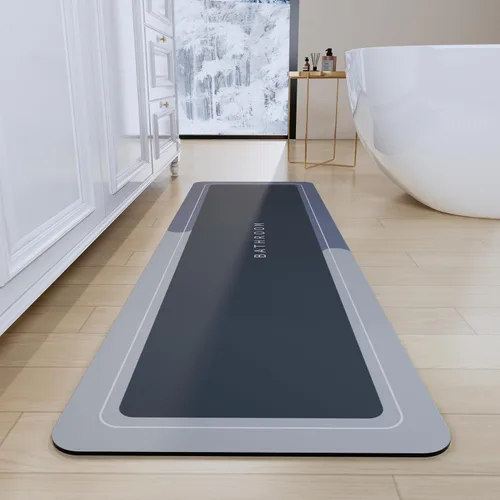 Vista 77 de Tapetes de baño antideslizantes de secado rápido, tapetes de baño de goma súper absorbentes para debajo de la puerta, tapetes de baño para baño, Azul