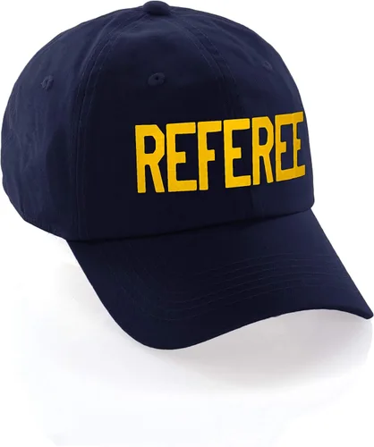 Vista 2 de Gorra de árbitro clásico de algodón de alta calidad, perfil bajo, sin estructura, ajustable con correa trasera