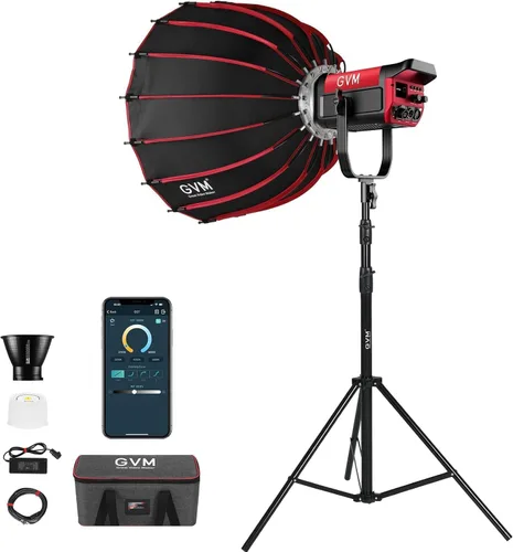 Vista 9 de GVM 200W Luz de Vídeo LED, Kit de Iluminación para Fotografía PRO SD200B con Red Mesh Bluetooth/Control DMX, Luz de Estudio de Iluminación Continua