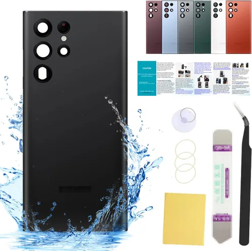 Vista 60 de Compatible con Samsung Galaxy Note 8 - Carcasa trasera de repuesto de cristal de 6.3 pulgadas, SM-N950, todos los portadores con manual de Negro
