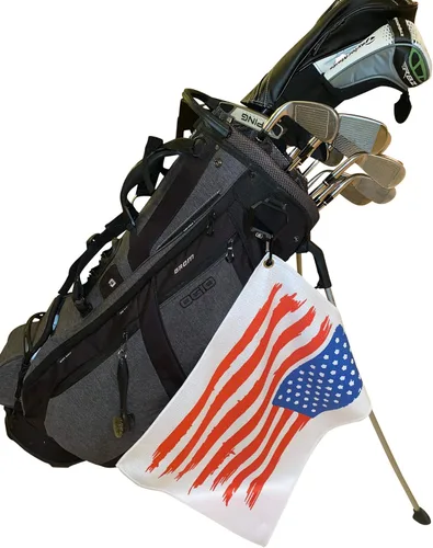 Vista 3 de TrueBirdie Toalla de golf con clip de la bandera americana, toallas de golf de microfibra de 24 x 16 pulgadas
