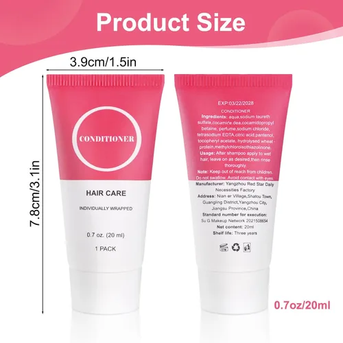 Vista 2 de Acondicionador de tamaño de viaje a granel envuelto individualmente, mini muestra de cabello, acondicionador de prueba para hombres y mujeres