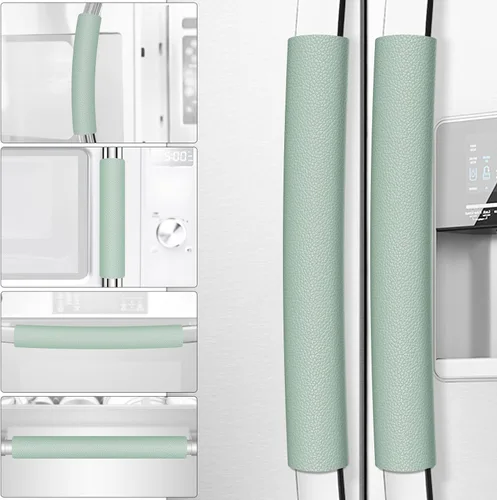Vista 12 de Fundas para manijas de puerta de refrigerador, 6 unidades, fundas de cuero para manijas de electrodomésticos, mantiene tu nevera, microondas, horno