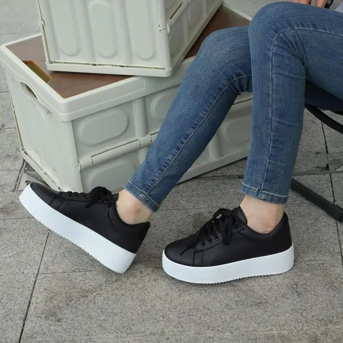 Vista 3 de JABASIC Zapatos deportivos de moda para mujer, con cordones, elegantes y cómodos para caminar