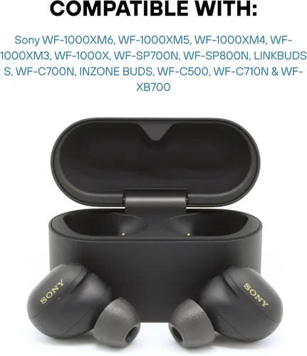 Vista 6 de Comply TrueGrip MAX - Almohadillas de espuma viscoelástica Auriculares inalámbricos Sony True Wireless Ultimate Comfort, aislamiento de ruido Negro