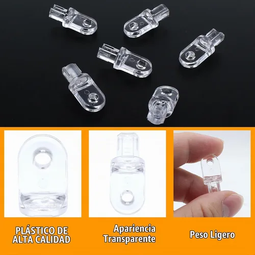 Vista 4 de 6 puntas de varilla inclinable de hardware, transparente